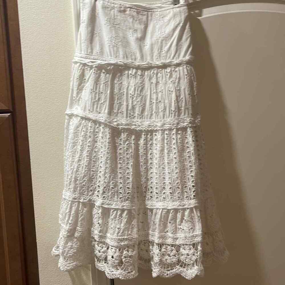 Skirt Lace- White Eyelet Lace Skirt - Different L… - image 1